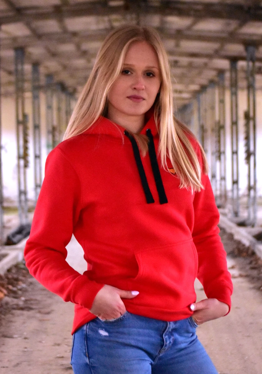 Czerwona Bluza Vola Przod Damska